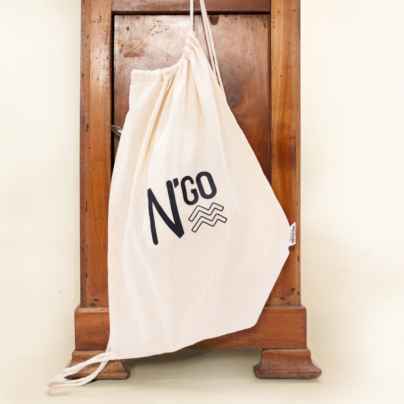 N'GO Beutel aus recycelter Baumwolle mit Logo – umweltfreundlich und stilvoll