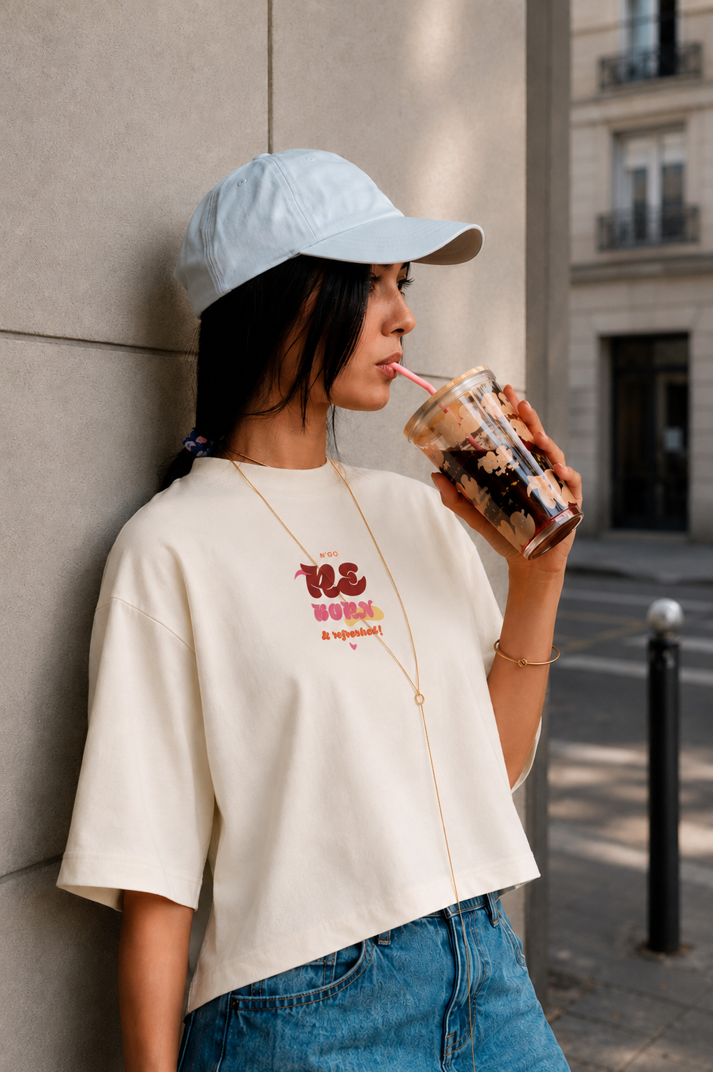 DAMEN-T-SHIRT REFRESHED OFF-WHITE