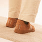 Vegane N'GO Sneaker – Modell Saigon Suede 24 Braun mit gewebtem Fersenmuster