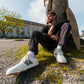 Hue Classic mit Webmuster in Khaki & Pfirsischrot – stilvolle, nachhaltige Schuhe für den Alltag.