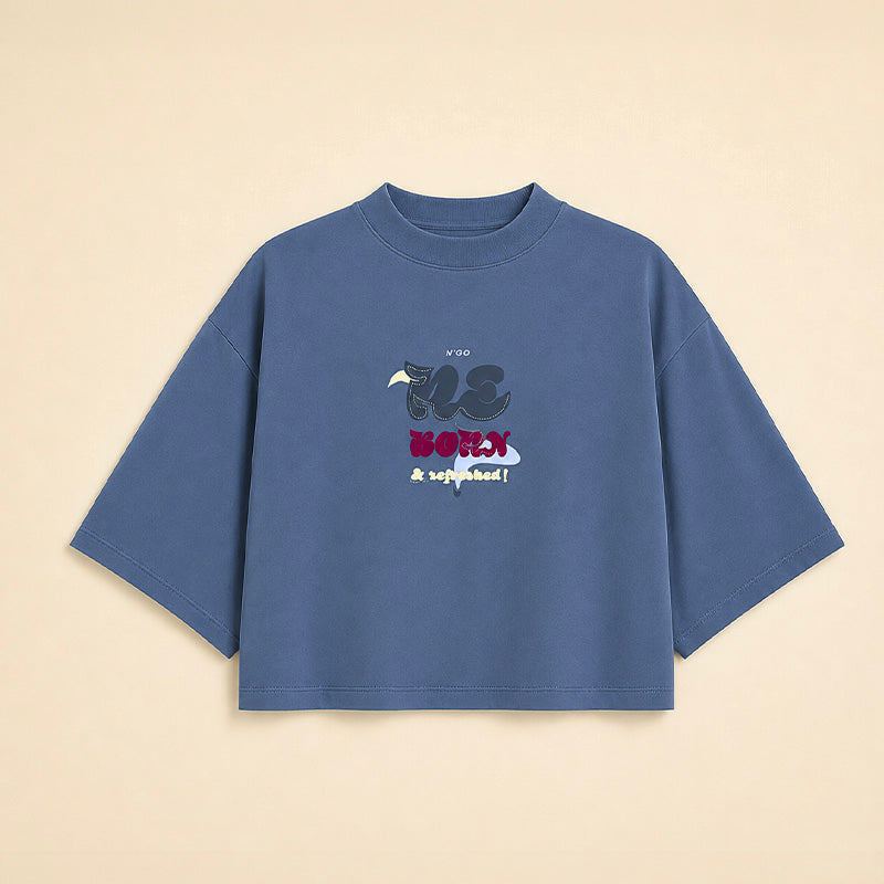 DAMEN-T-SHIRT REFRESHED BLAU