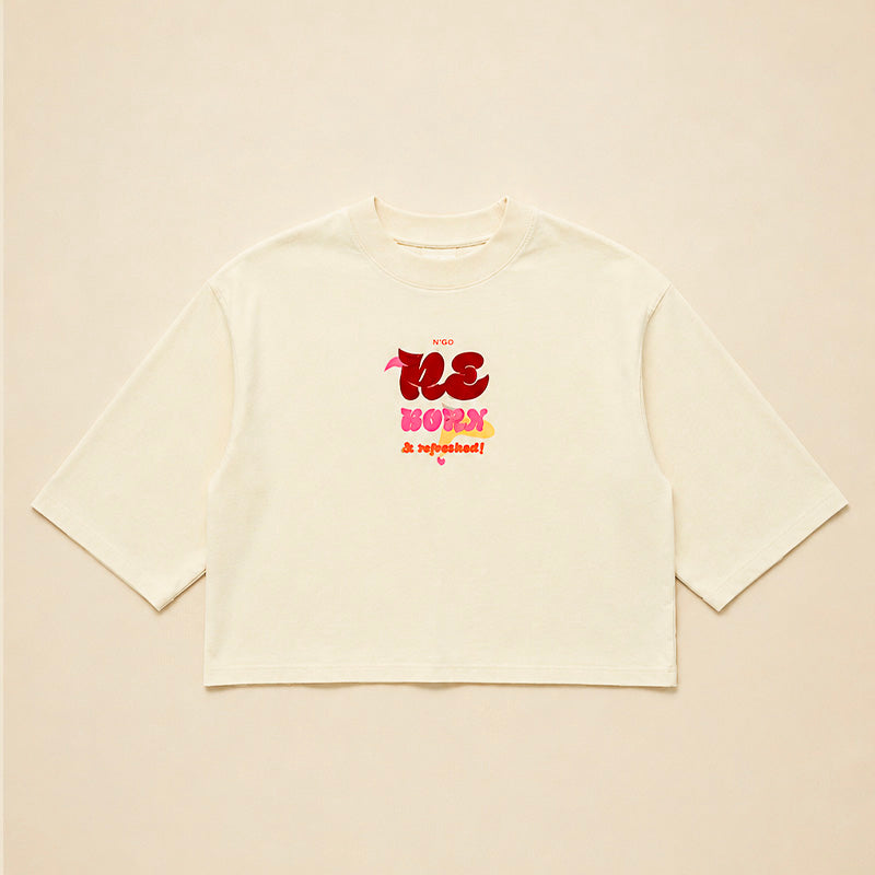 DAMEN-T-SHIRT REFRESHED OFF-WHITE