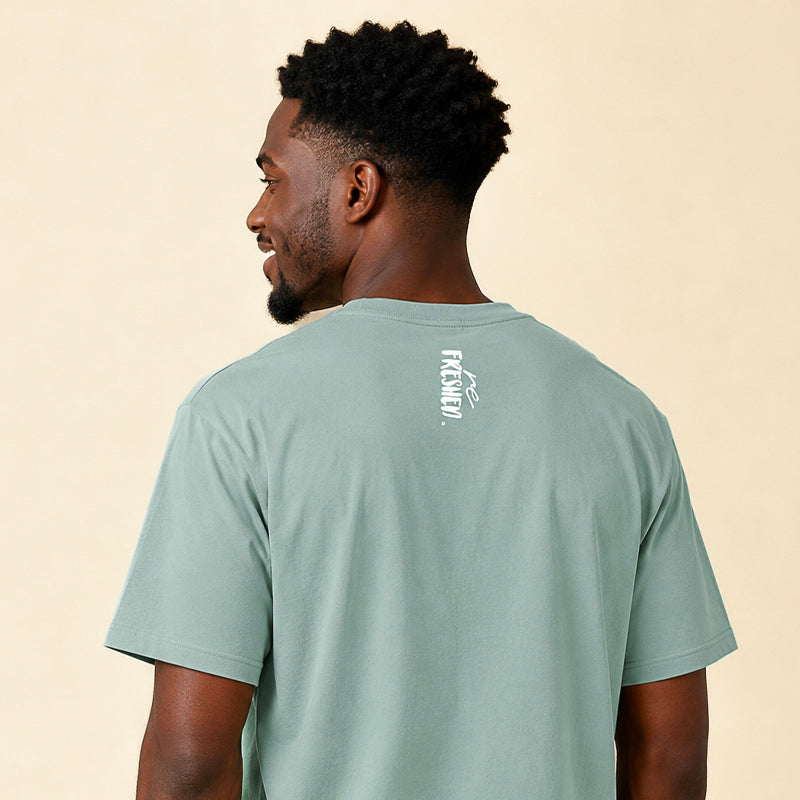HERREN-T-SHIRT RECRAFTED MANDELGRÜN